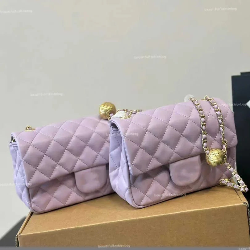 New 2025 Color Designer Shopping Crossbody Diamond Lattice Soft Shoulder Bag Gold Ball Woc Chain Flap Leather Cowhide Hasp Belts
