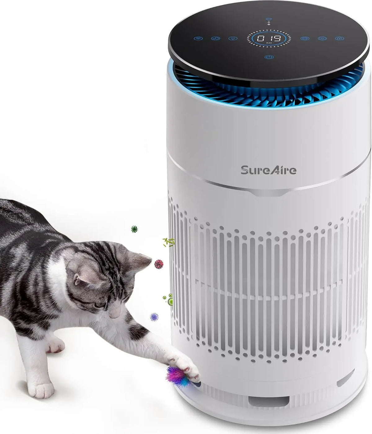 Cat Air Purifier with HEPA Filter, Desktop for Pet Hair Dander Odors, 360° Intake