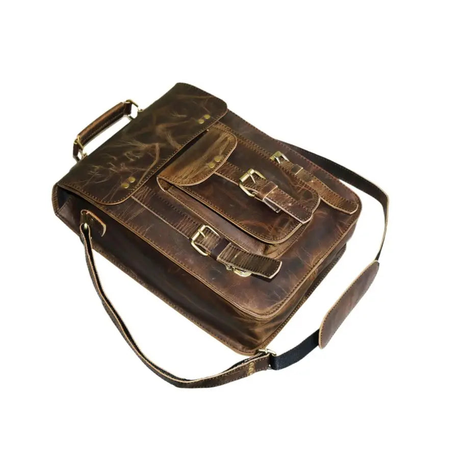 Leather Messenger Bag Vintage Laptop Crossbody Bag Satchel Man Purse Shoulder Bag for man woman office bag