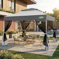Pop Up Gazebo with Mosquito Netting, Double Roof
