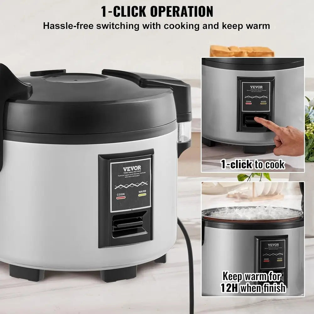 45-Cup Rice Cooker, 9.51 Qt / 9 Liter Large Rice Cooker and Warmer with Nonstick Inner Pot, Auto Cooking and 12-Hour Keep Warm,