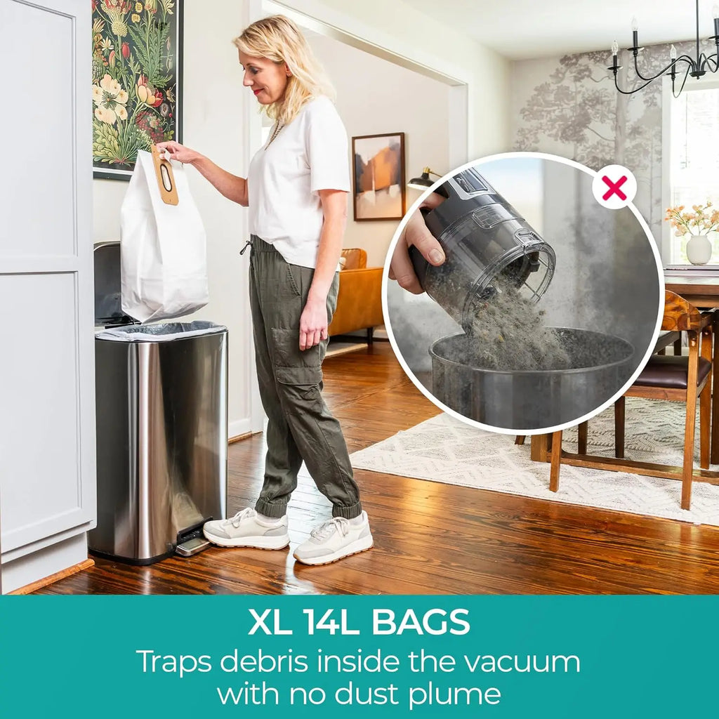Lightweight Upright Vacuum Cleaner with LED Headlight, 14L Capacity, Powerful Suction for Pets and All Floors