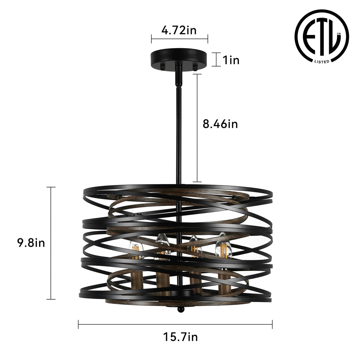 Vintage Rust Pendant Lights Wrought Iron kitchen island lighting creative farmhouse lighting Home Restaurant Decor hanging light