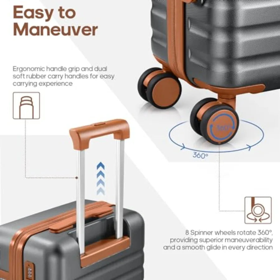 Luggage Sets 3 Piece Carry On Luggage 20In With Spinner Wheels PC Hardside Suitcase Set with TSA Lock Durable Carry On Suitcase