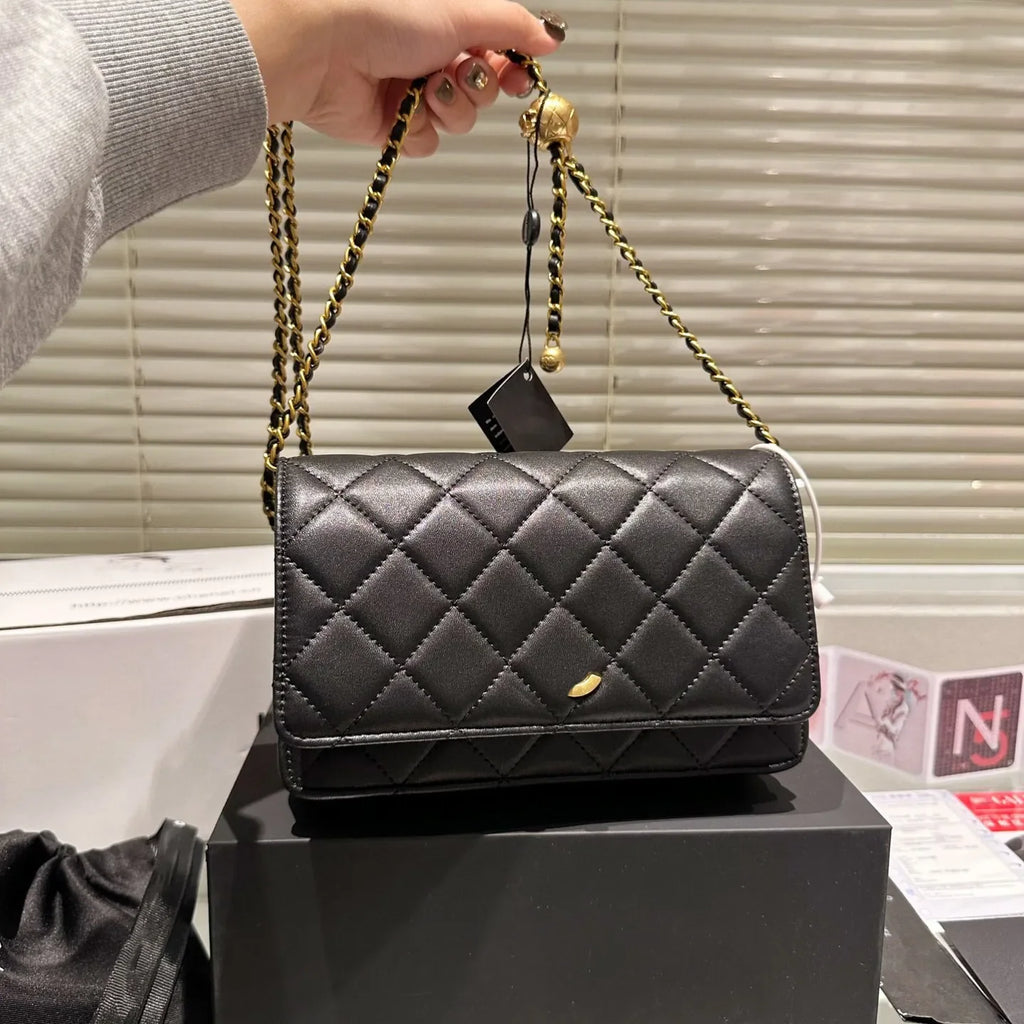 Designer Handbag 5A Real Leather Shoulder Bag Golden buckle Gold Ball Purse Women Totes Classic Clutch Genuine Leather Crossbody