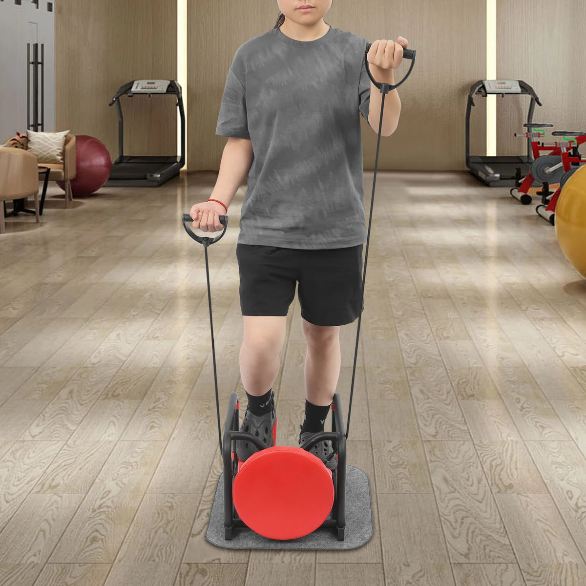Mini Sport Stepper, Multi-Function Stepper with Seat, Resistance Bands & Anti-Slip Mat, Home Workout Equipment, Max Load 150kg