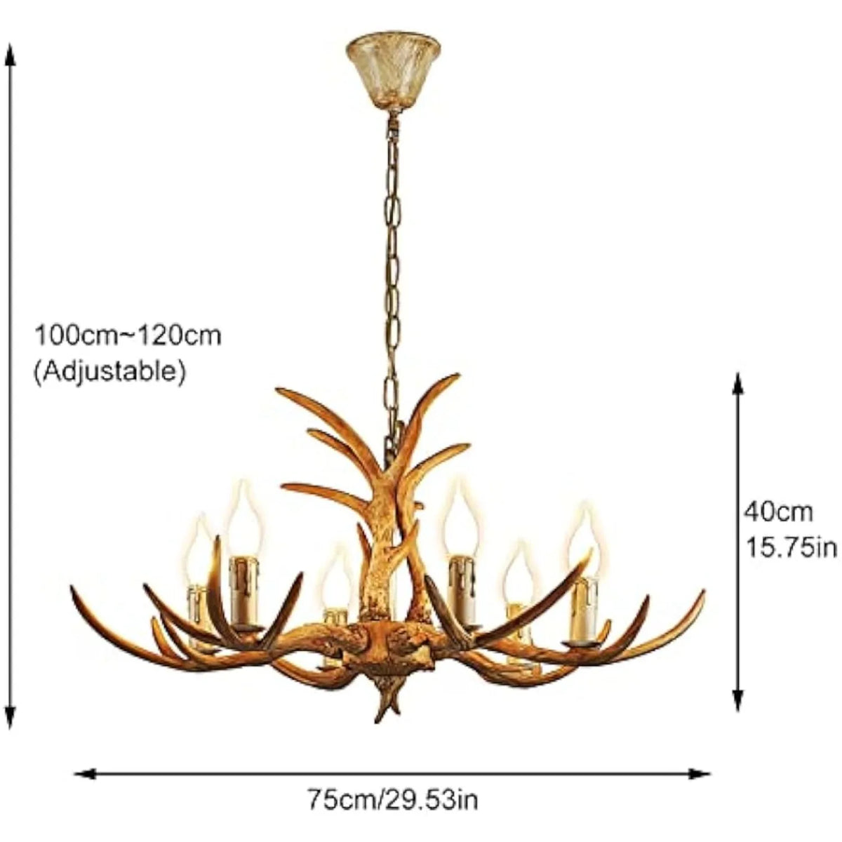 6 Lights Antler Chandelier Light Vintage Antler Chandelier Rustic Farmhouse Chandelier Light Deer Horn Pendant Light Fixture For