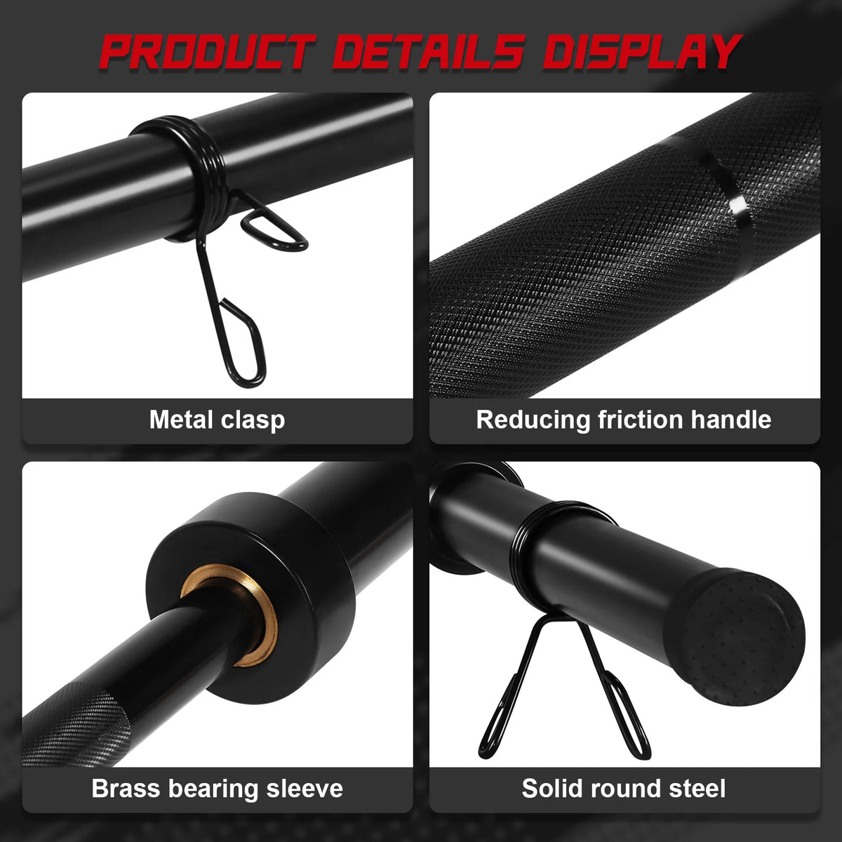 2.2m Weightlifting Barra Gym Barbell Weight Bar 1000LBS Weight Lifting Straight Barbells Bar Gym Equipment For Men and Women