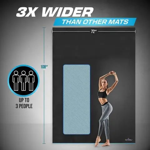 Extra Thick Non-Slip Yoga Mat 9mm for Hot Yoga Pilates Meditation Floor Workouts Large Exercise Mat Home Studio