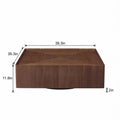 Square Walnut Wood Coffee Table, Modern Center Table for Living Room, Bedroom and Office, Home Decor Tea Table Café Furniture
