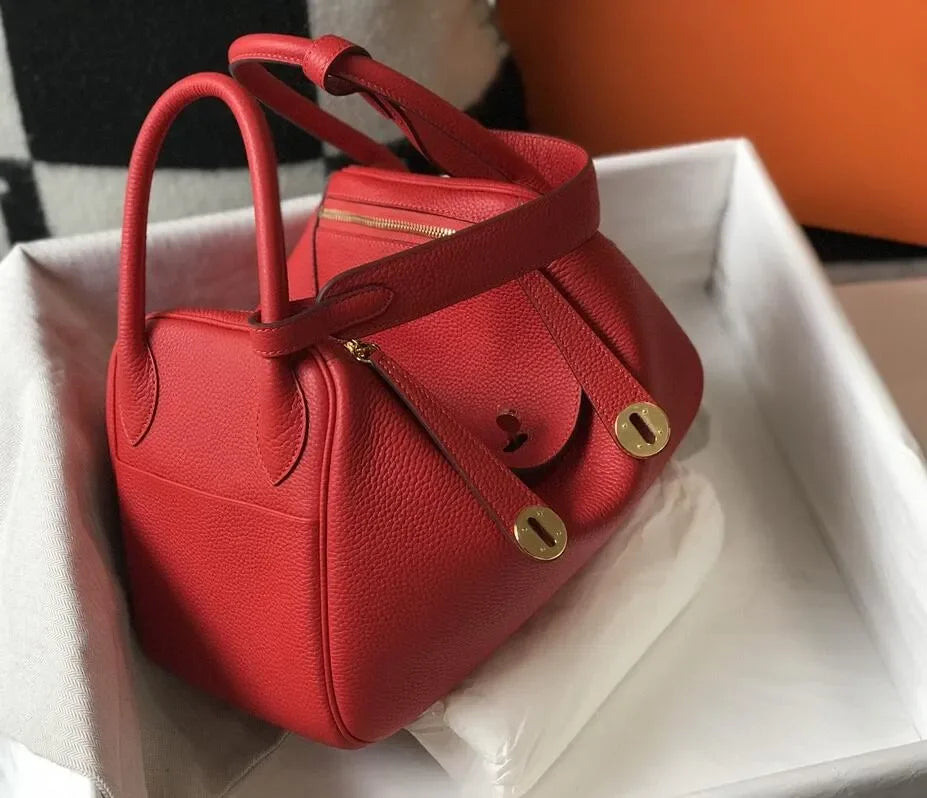 Fashion Bags Totes women's real leather lychee cowhide doctor handbag shoulder purse top craft all TOGO handbags bag 10A size 26