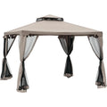 9.6' x 9.6' Patio Gazebo Outdoor Canopy with Netting