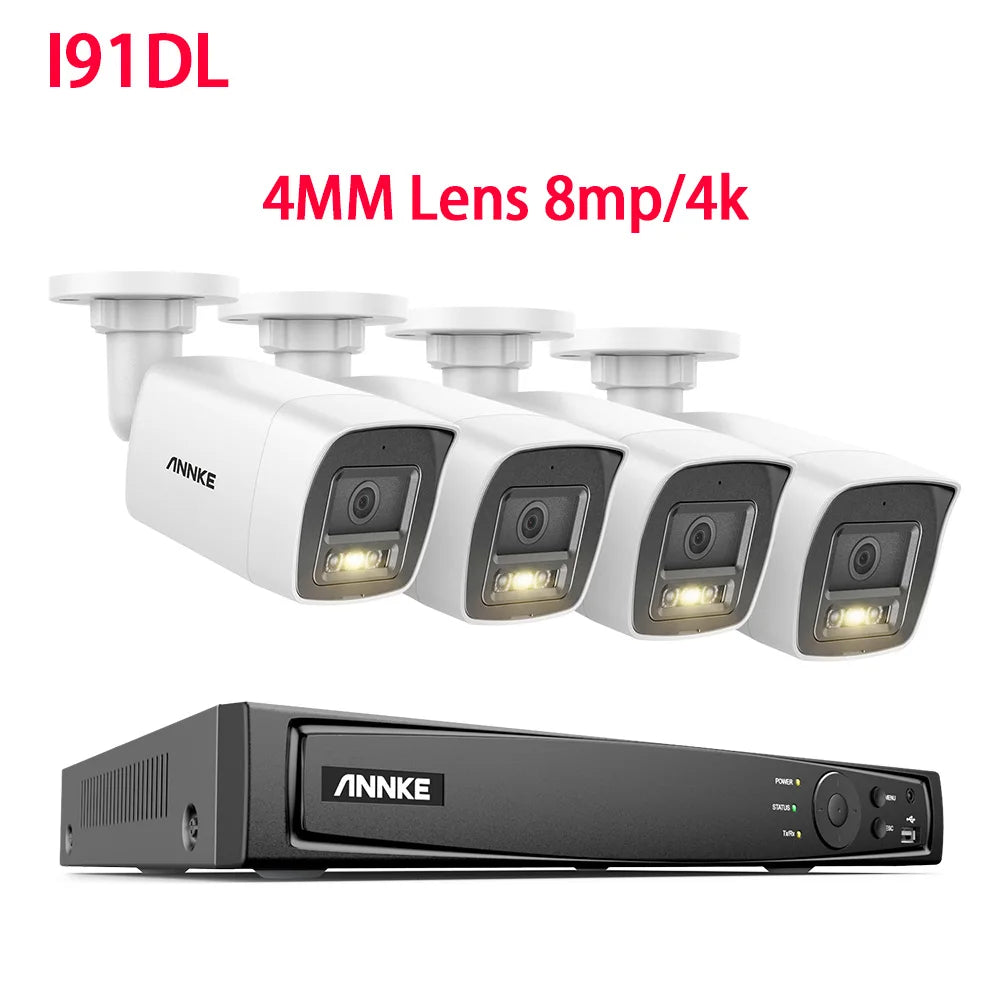 ANNKE 4K Ultra HD POE Video Surveillance System 8CH H.265+ NVR With 12MP Security Cameras CCTV Kit Audio Recording 8MP IP Camera