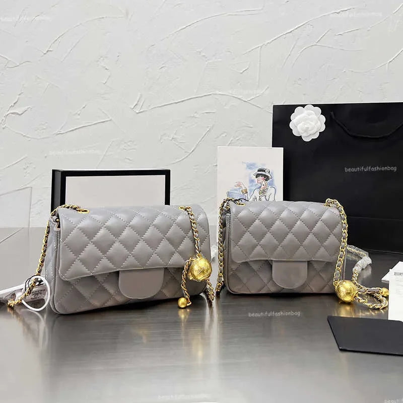 New 2025 Color Designer Shopping Crossbody Diamond Lattice Soft Shoulder Bag Gold Ball Woc Chain Flap Leather Cowhide Hasp Belts