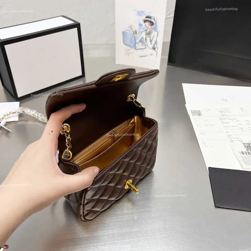 New 2025 Color Designer Shopping Crossbody Diamond Lattice Soft Shoulder Bag Gold Ball Woc Chain Flap Leather Cowhide Hasp Belts