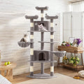 Cat Tree Rascadores Para Gatos Cat Supplies 73in FanShaped Corner Cat Tower For Save Space, MultiLevel Tall Cat Tree For Indoor