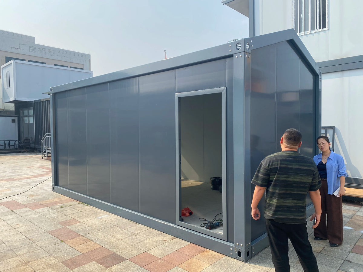 Assembly Sunny Anthracite Grey House A Shape Prefabricated Container House Vacation Type Outdoor Assembly House Easy Handy Room