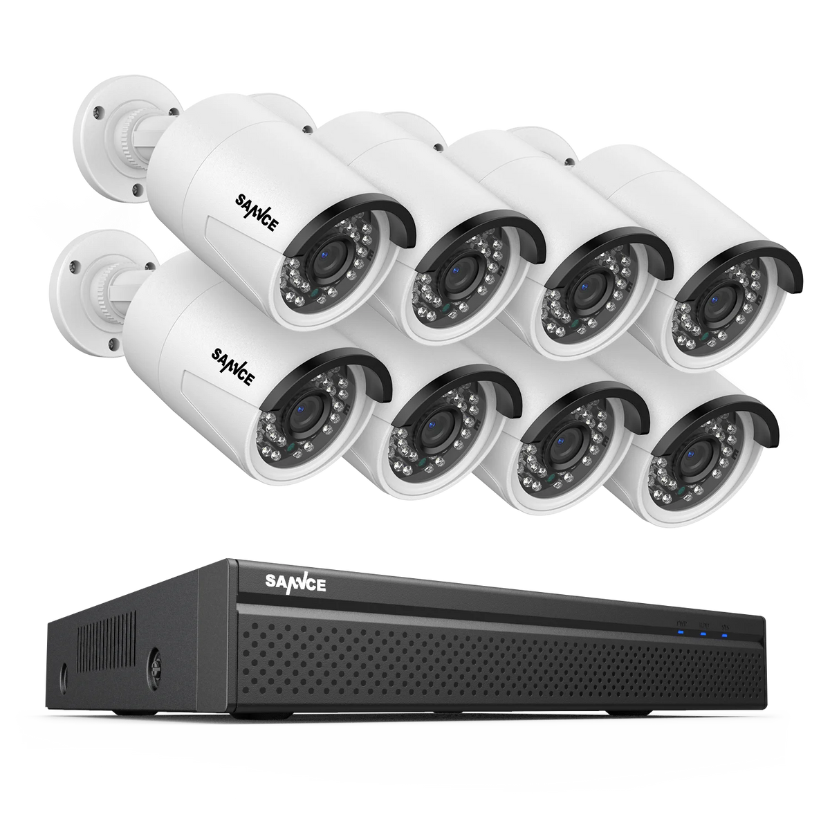 SANNCE 16CH 5MP HD POE Network Video Security System H.265+ NVR 30M EXIR Night Vision IP Camera CCTV Security Protection 2.8MM
