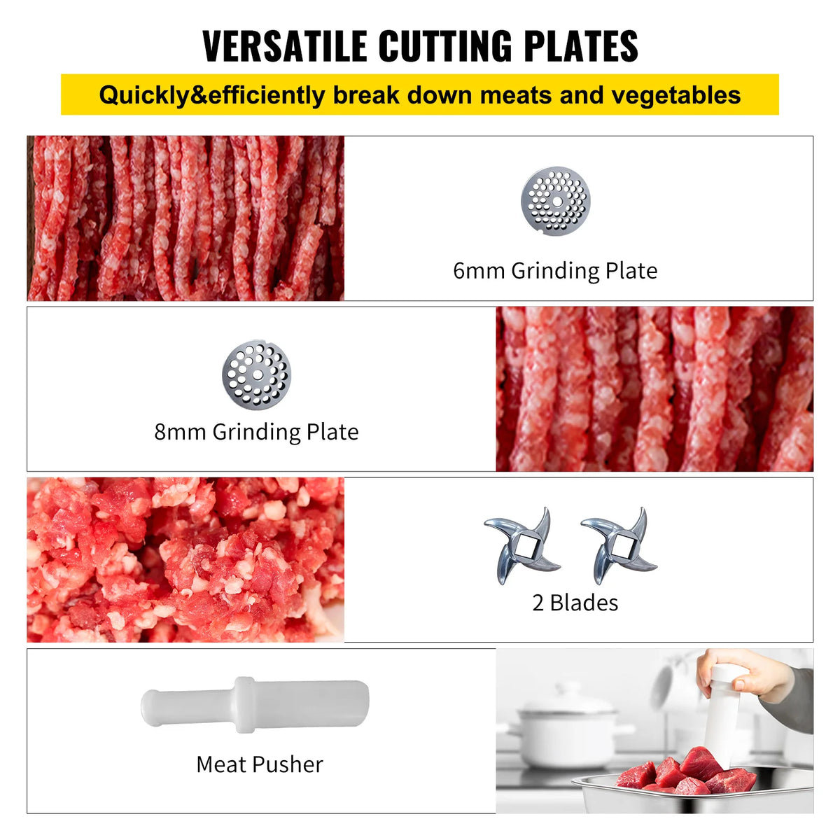 SucceBuy Electric Meat Mincer 330LBS/H Capacity Meat Grinder Machine, Stainless Steel Meat Grinder Commercial Sausage Stuffer Maker for Home & Commercial Use