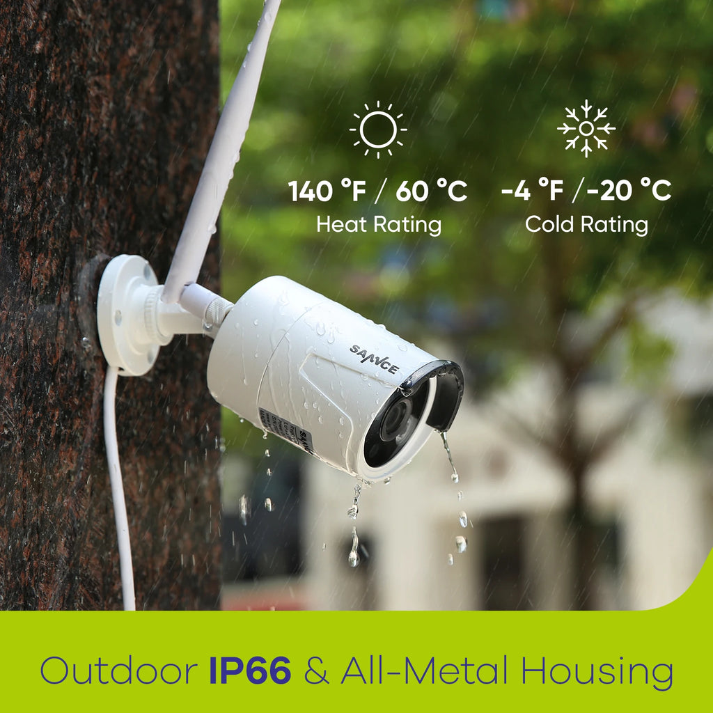SANNCE 8CH FHD 3MP Wireless Video Security System 5MP NVR With 3MP Outdoor Surveillance IP Cameras Audio Recording AI Detection