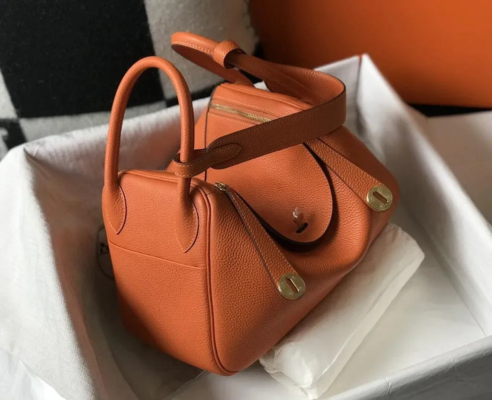 Fashion Bags Totes women's real leather lychee cowhide doctor handbag shoulder purse top craft all TOGO handbags bag 10A size 26