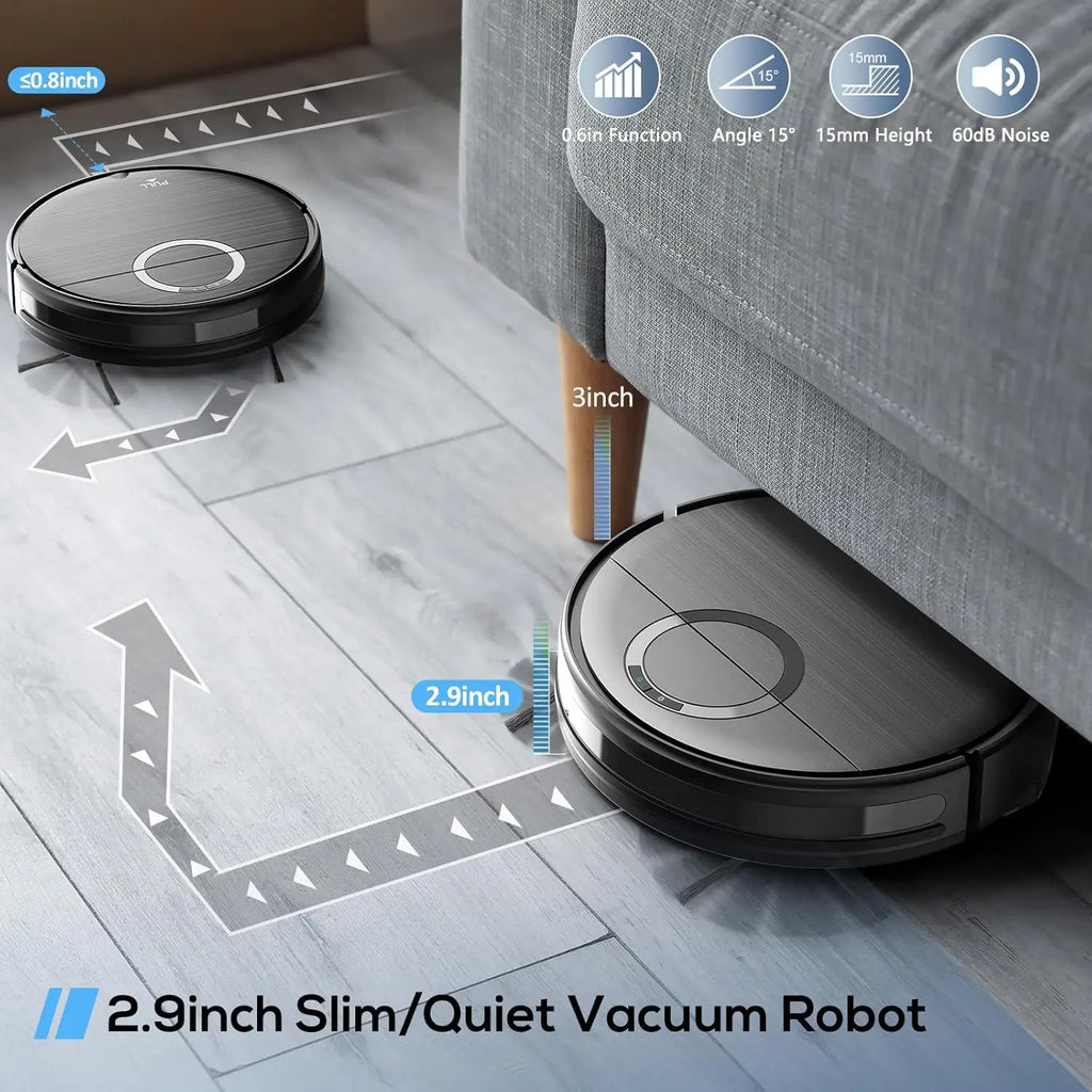 2-in-1 Robot Vacuum & Mop for Pet Hair, Strong Suction, Auto-Recharge, Smart App Control