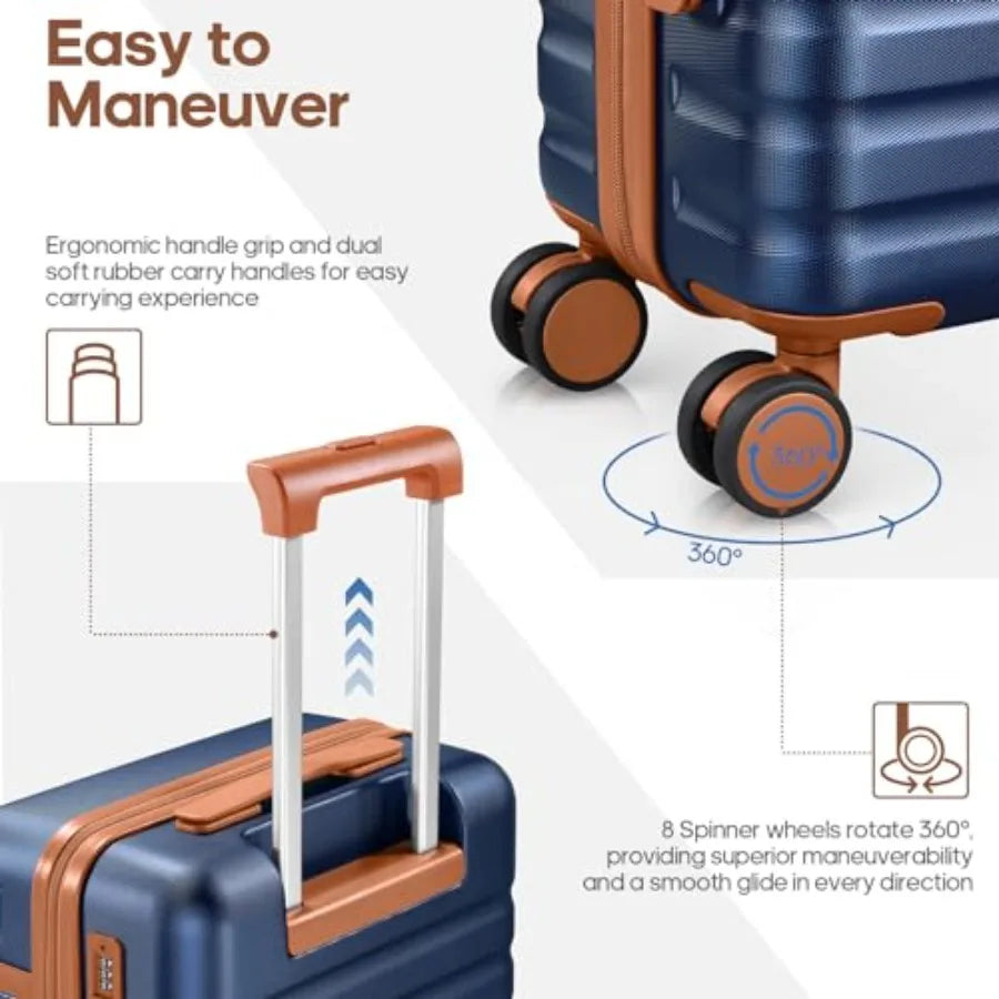 Luggage Sets 3 Piece Carry On Luggage 20In With Spinner Wheels PC Hardside Suitcase Set with TSA Lock Durable Carry On Suitcase