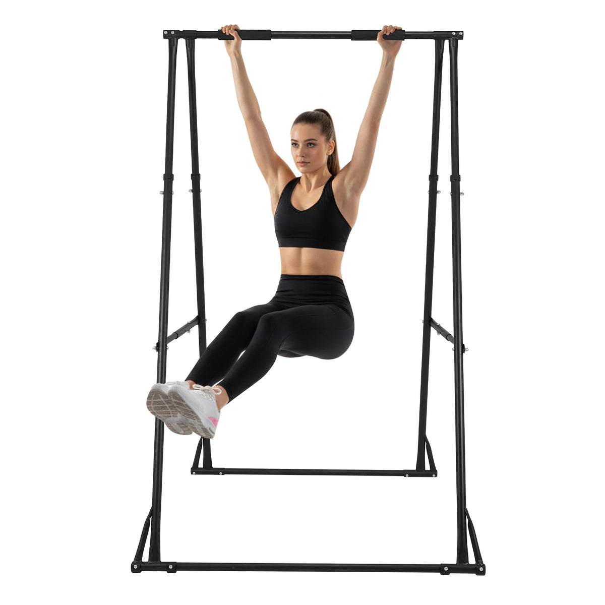 Foldable Free Standing Pull Up Bar Power Tower Dip Station 771LBS Capacity Strength Training Fitness Equipment for Home