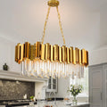 Crystal Chandeliers for Dining Room,Gold Chandeliers Modern Crystal Chandelier Pendant Light Fixture 8 Lights