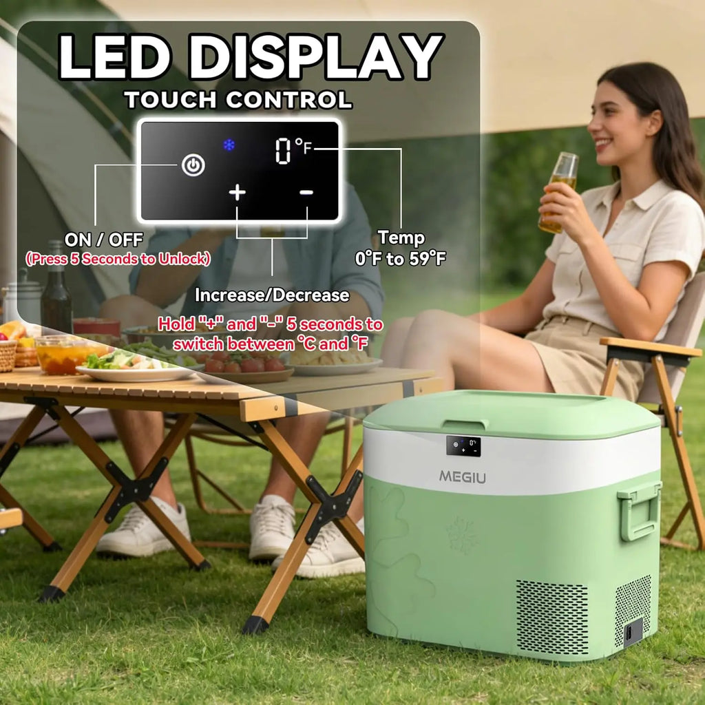 Portable Car Refrigerator 23 Quart 12 Volt Freezer Compressor Cooler 12V/24V DC 110-240V AC for Outdoor Camping Travel Home Use