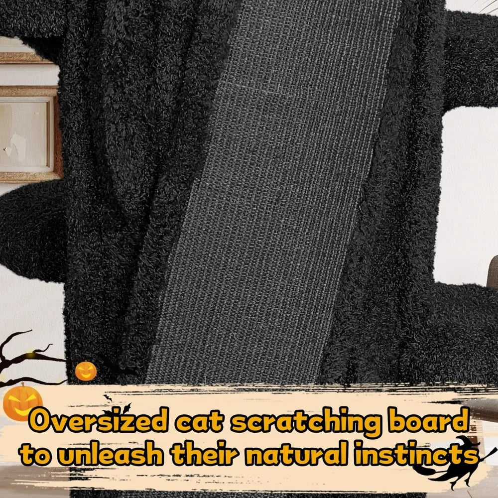 Luxurious 90.5-Inch Tall Indoor Cat Tree with Condo and Soft Cushion for Cats