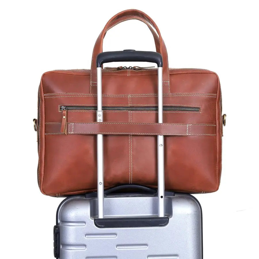 Grain italian Leather Briefcase for Men Top Choice Gifts Handcrafted Laptop Bag with Multiple Compartments