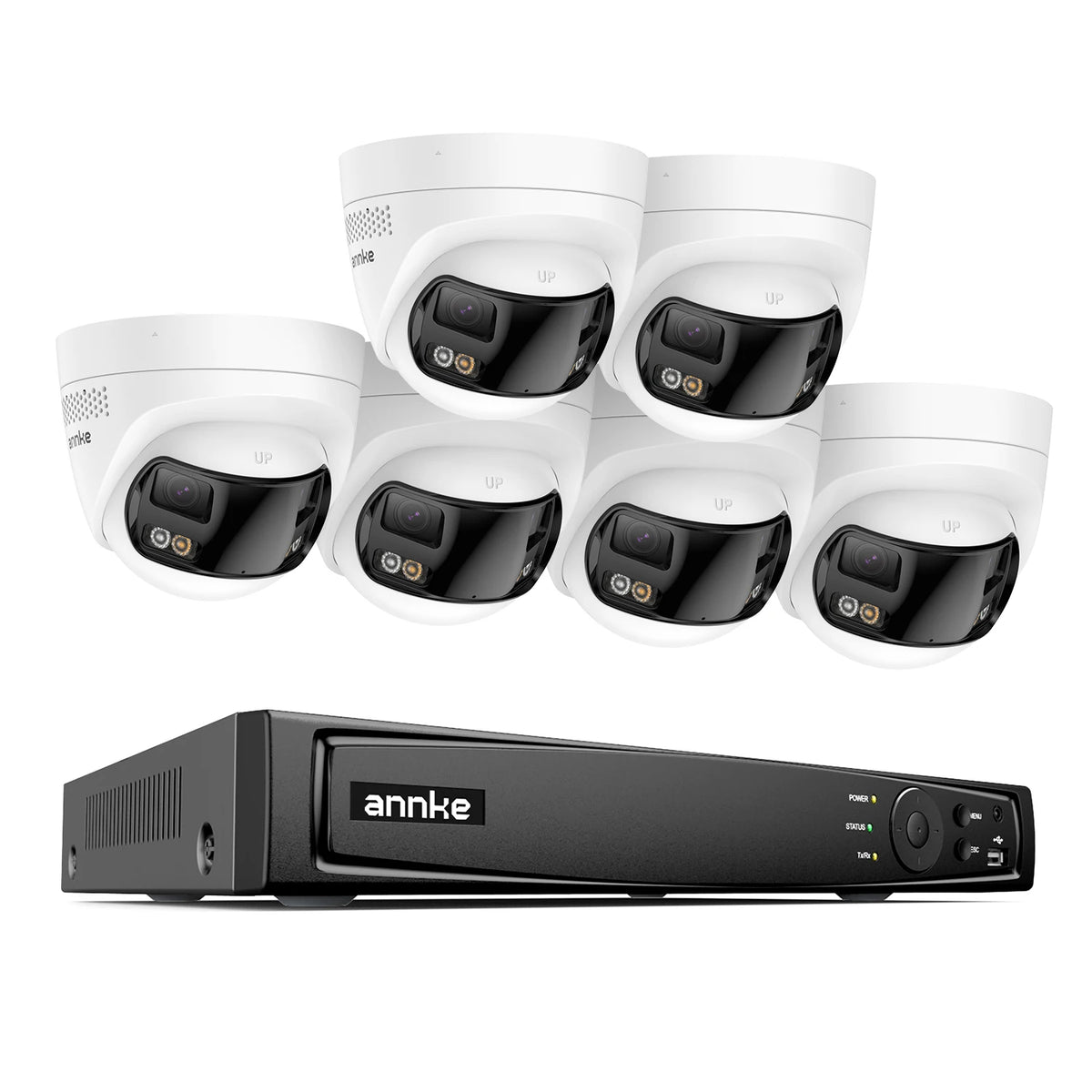 ANNKE Security Camera System 4K 8MP 180 Panoramic Dual Lens 8CH NVR PoE Camera Outdoor IR Night Vision 6MP CCTV Camera System