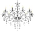 K9 Crystal Chandelier 10 Lights Ceiling Lamp with Adjustable Chain Modern Elegant Pendant Light For Living Room Bedroom Home ﻿