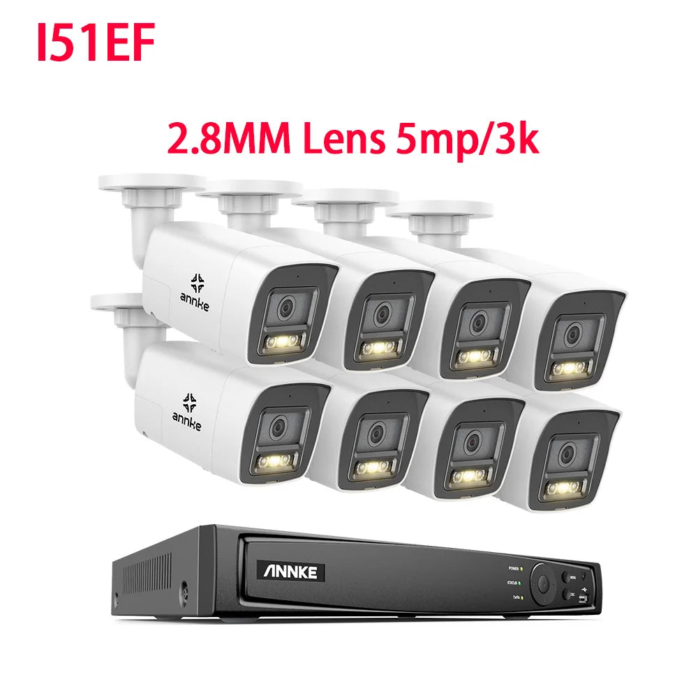 ANNKE 4K Ultra HD POE Video Surveillance System 8CH H.265+ NVR With 12MP Security Cameras CCTV Kit Audio Recording 8MP IP Camera