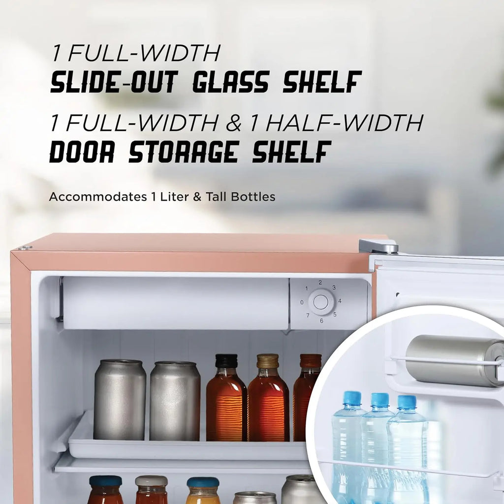 1.7 Cu. Ft. Compact Refrigerator, ENERGY STAR Certified Mini Fridge with Freezer, Single Door Small Refrigerator for Dorm