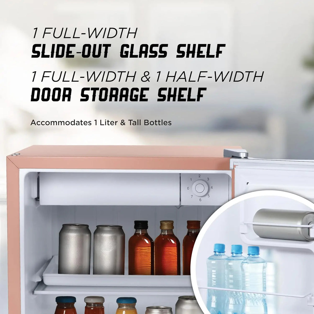 1.7 Cu. Ft. Compact Refrigerator, ENERGY STAR Certified Mini Fridge with Freezer, Single Door Small Refrigerator for Dorm