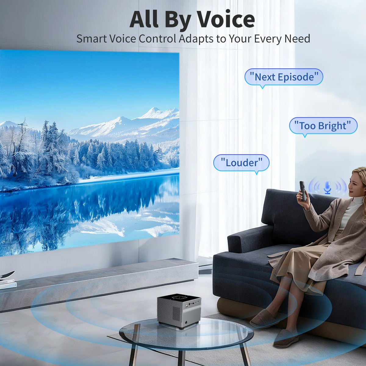 Portable Projector Wifi Bluetooth Led Smart Voice Remote Control Digital Projector Full HD 1080P Projector 4k Game Projectors