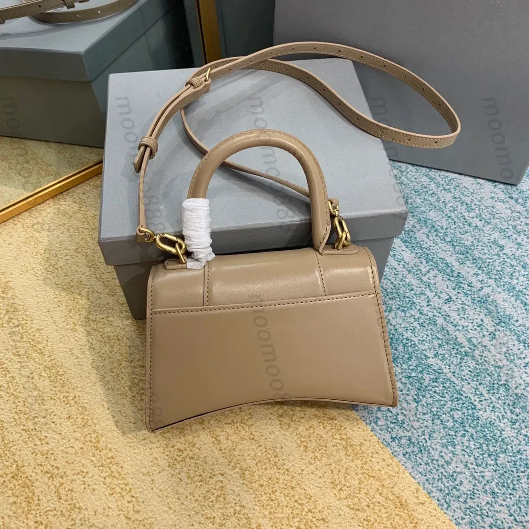 12A All-New Mirror Quality Designer Small Hourgalss Bags Womens Luxurys Genuine Leather Handbags Flap Gold Bag Purse Crossbody B