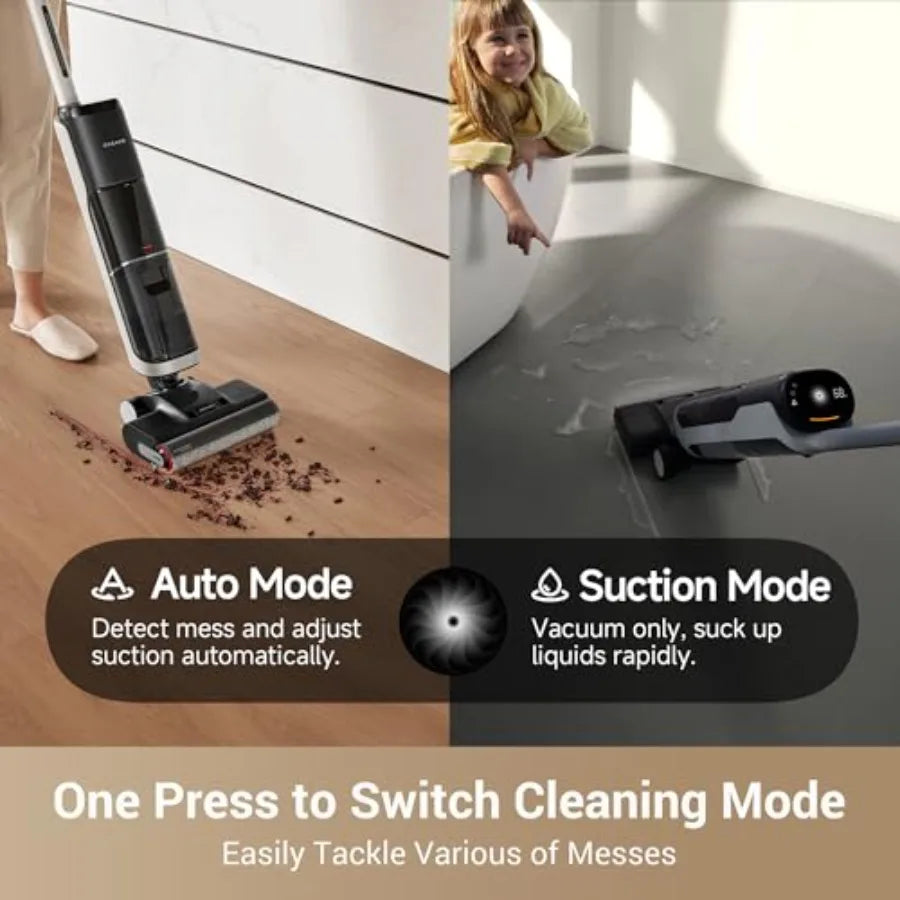 H14 Cordless Vacuum Mop 180 Lie-Flat Wet Dry Vacuum Cleaner with 140F Brush Washing and Fast Hot Air Drying in 5 Mins Smart Har
