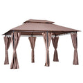 10'x13' Patio Gazebo with Curtains for Backyard Sage