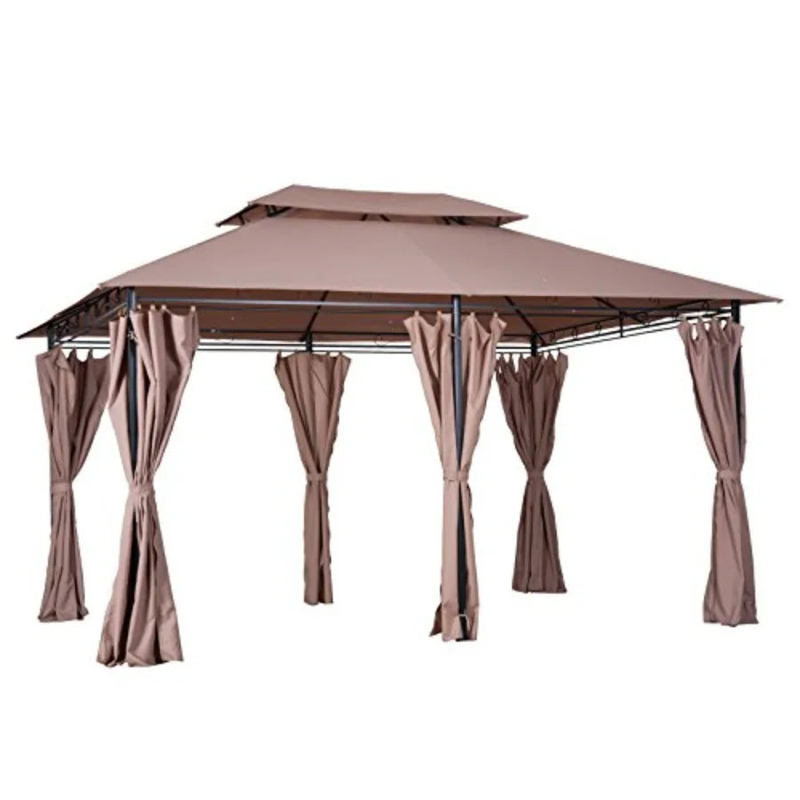 10'x13' Patio Gazebo with Curtains for Backyard Sage