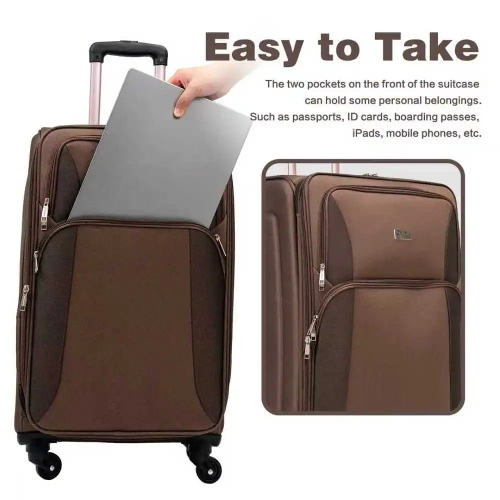 Softshell Luggage Expandable 4 Piece Set Suitcase Softside Lightweight Luggage Travel Set
