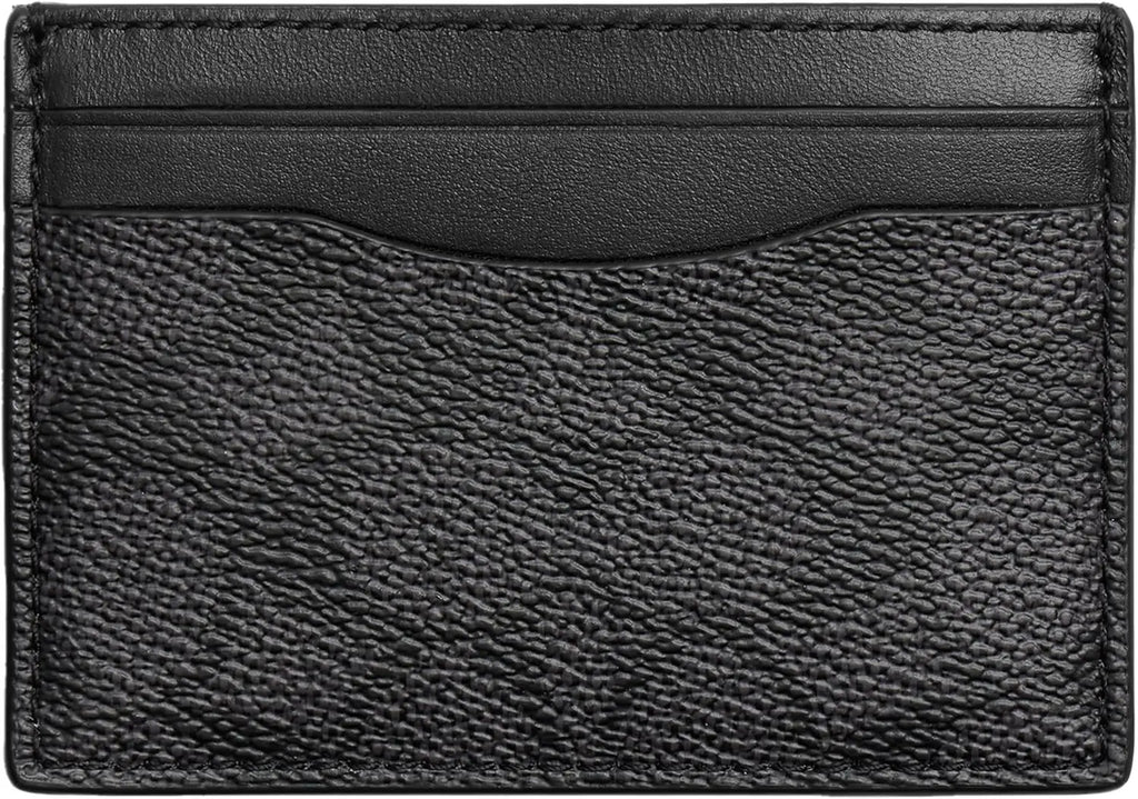 Mens Money Clip Card Case In Signature Canvas, Charcoal, One Size