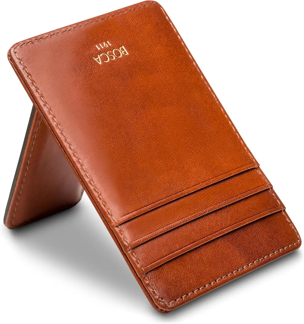 RFID Blocking Leather Wallet with Magnetic Money Clip - Front Pocket Design for Men