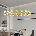 Dining Chandelier over Table, Suitable for 36-Inch K9 Crystal Chandeliers, Gold Round Chandelier for Dining Room, Living Room
