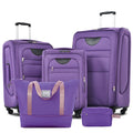 Softside Luggage Expandable 3 Piece Set Suitcase with Duffel Bag Upright Spinner Softshell Lightweight Luggage Travel Set-22/26