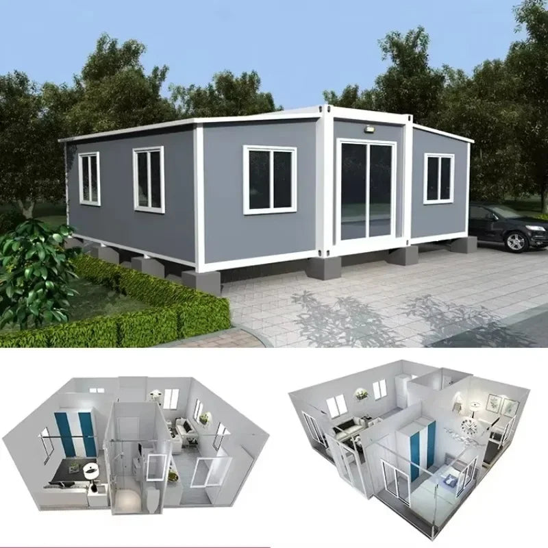Customizable 40FT Container House Prefabricated 3 Bedroom Tiny Home Detachable Kitchen Bathroom House
