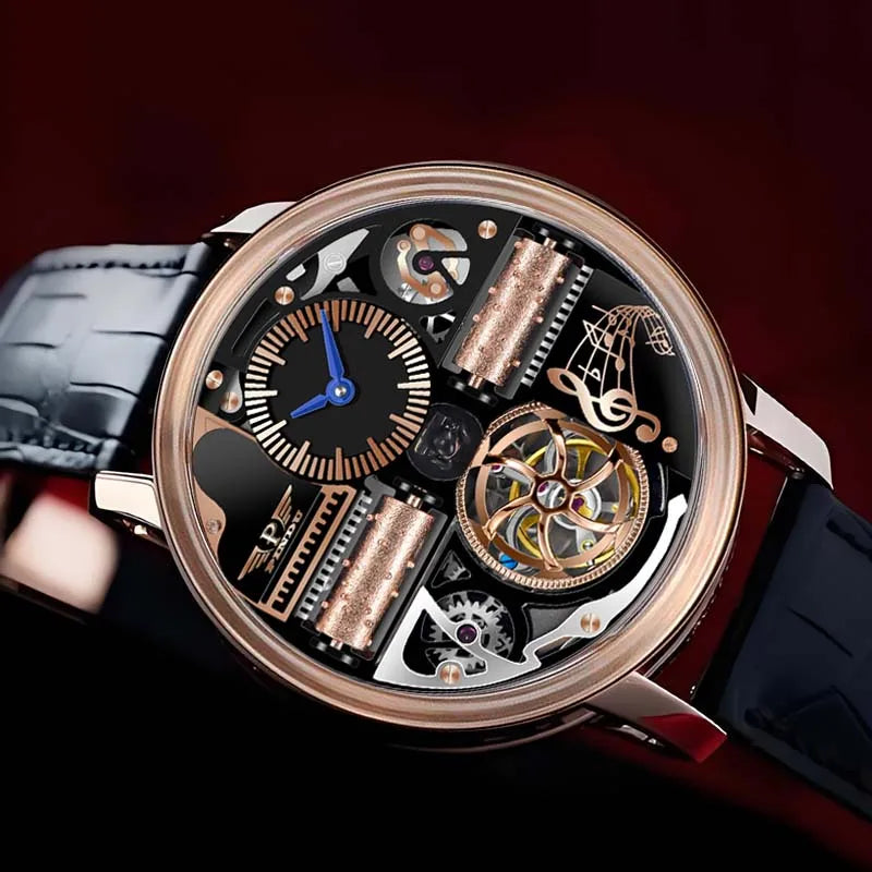 PINDU Watch New TOP Men Mechanical Watch Godfather Fashionable Classic Series Sapphire 45.5MM Wristwatches Men