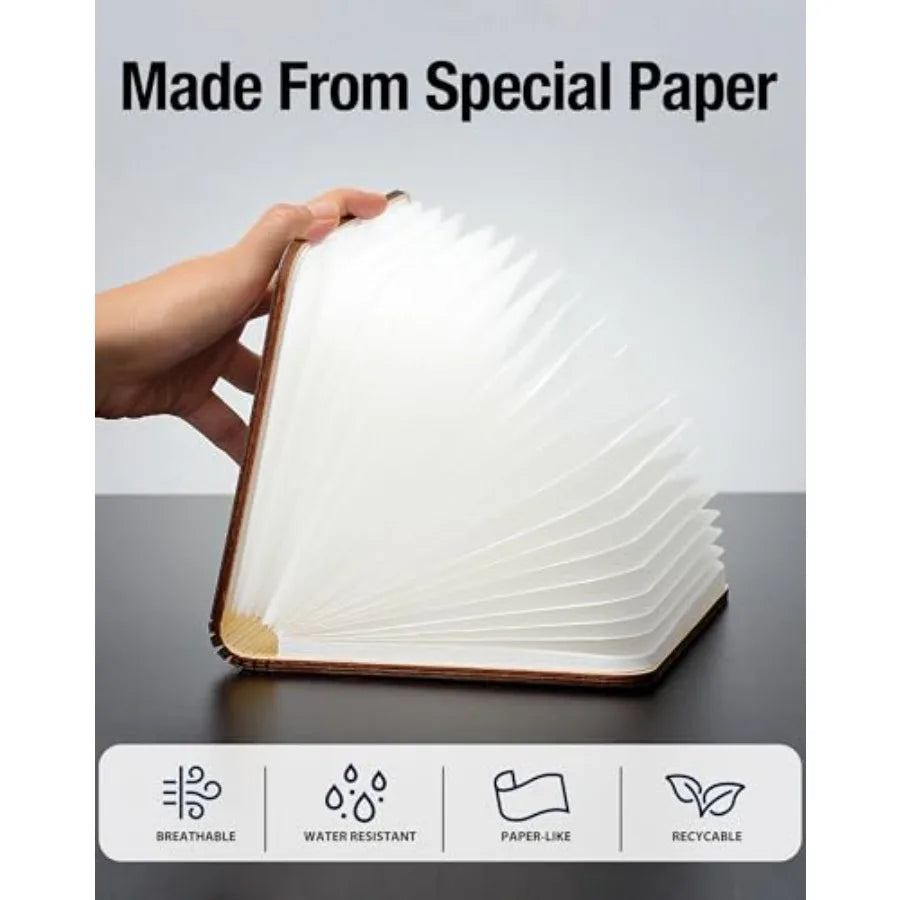8.3 Inch Wooden Book Lamp Book Lovers Gifts Teacher Appreciation Gifts for Women LED Ambient Lighting Magnetic Mood Lighting fo